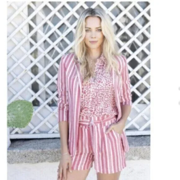 Blazer Jacket Summer Nautical Size 16+ Red White Stripe - Picture 12 of 12